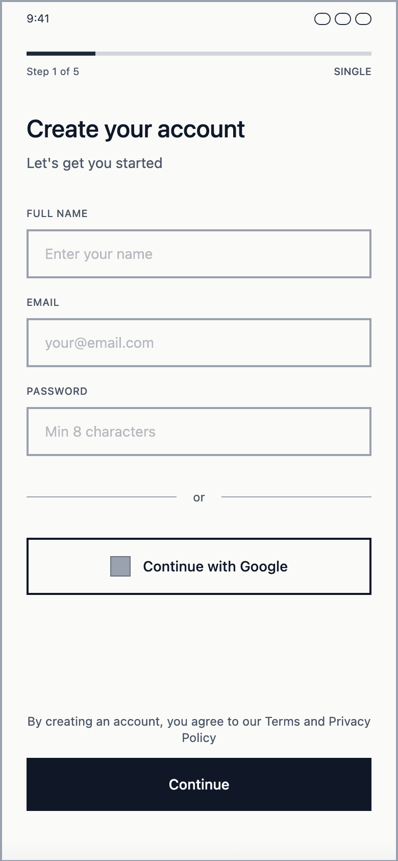 Create Account